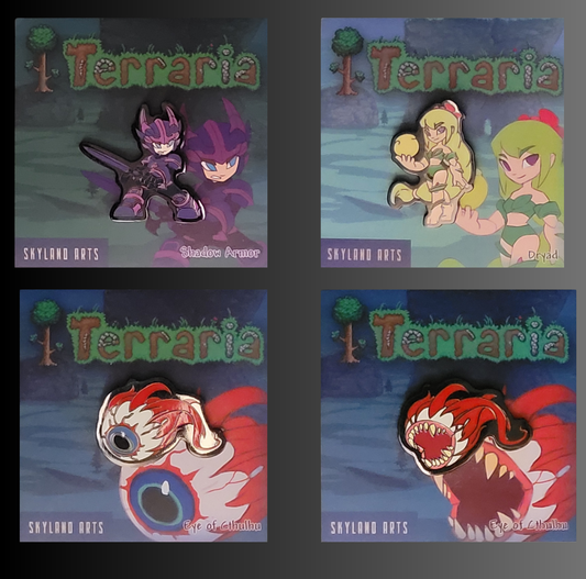 Terraria 4-Pack Pin Set. Save on shipping!